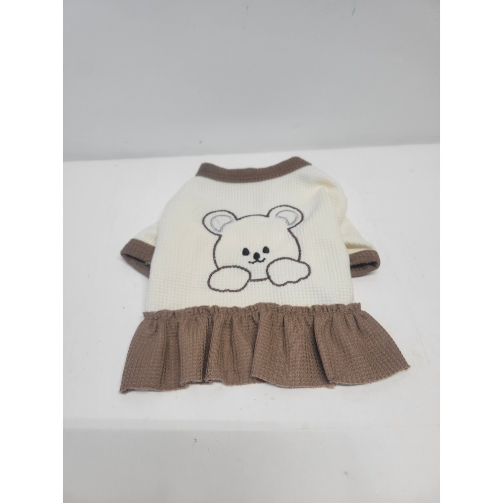 Dog or cat Bear Waffle Knit Dog Cat Pet Dress Apparel Shirt Clothes Small S
